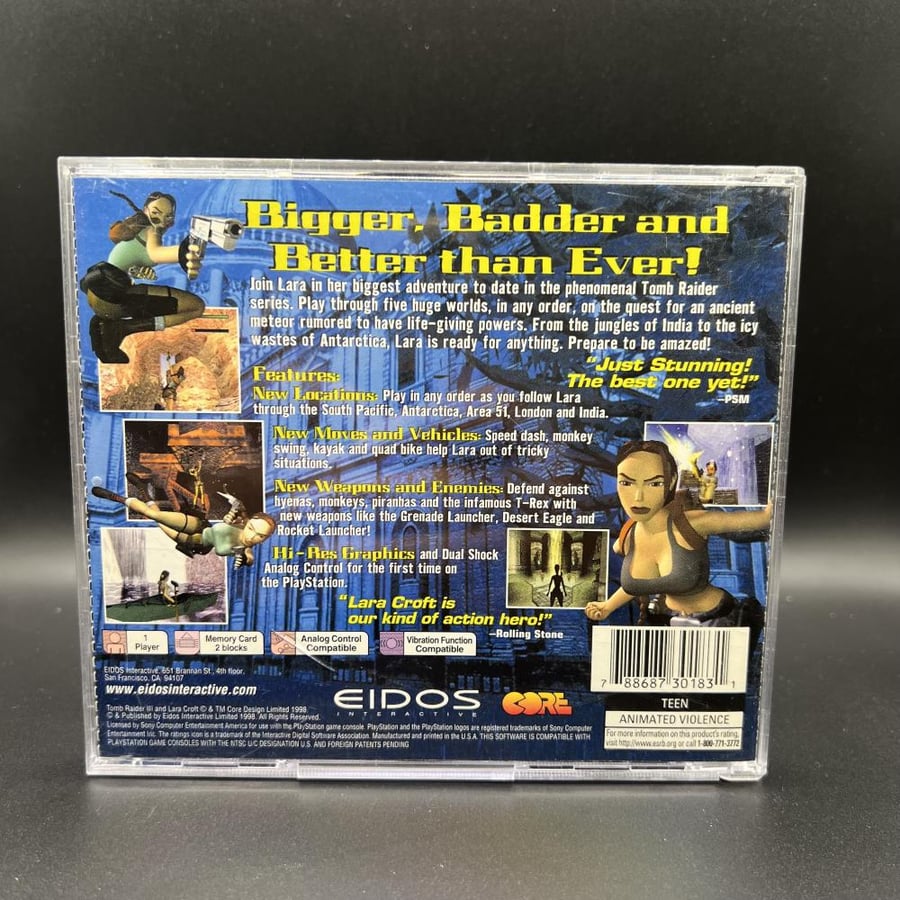 Tomb Raider 3 for PS1 CIB