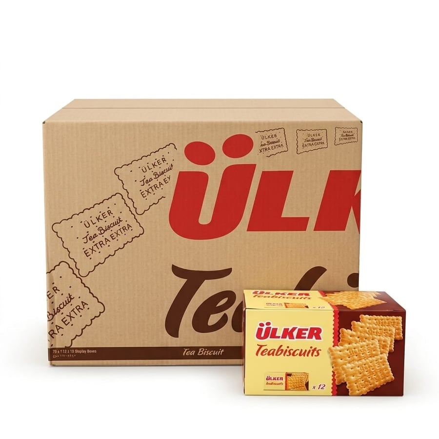 Original Ulker tea biscuits - carton (12 × 70 grams)