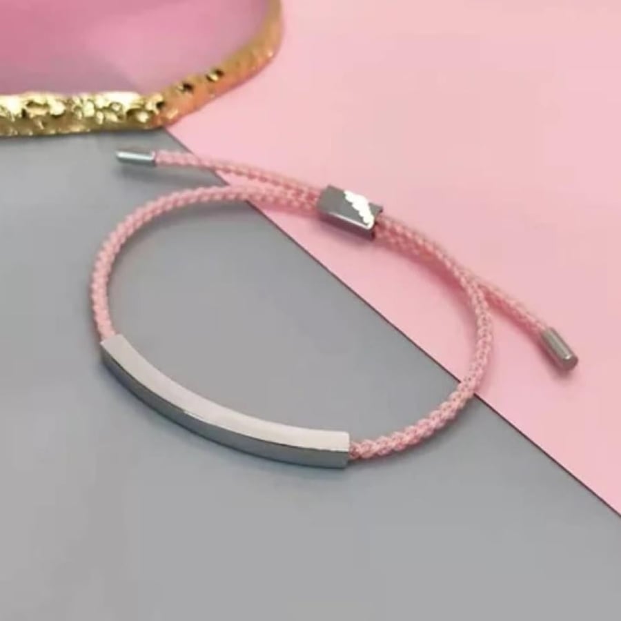 Olivia Bracelet - Pink in Silver