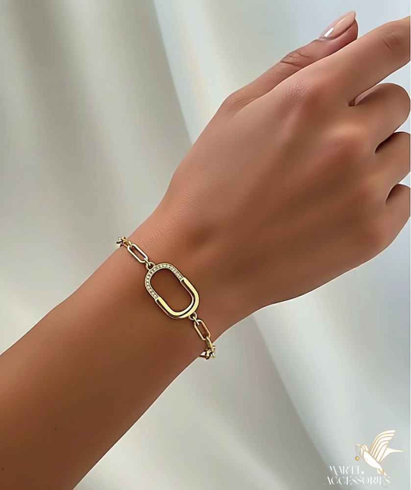 اسوارة تيفاني بيضوية انيقة مطلية ذهب عيار ١٨ .                         MB-335