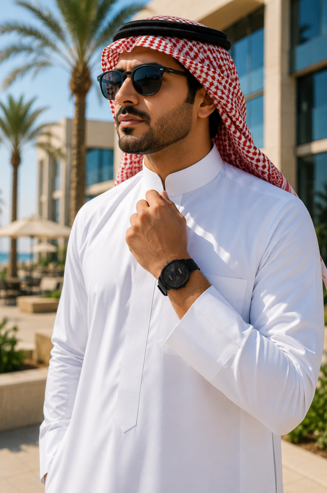 ساعة ربل مغناطيس كلاسيكية بلمسة عصرية باللون الاسود