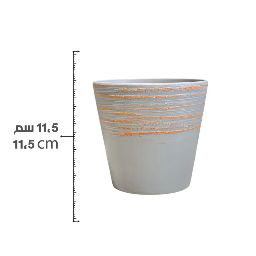 فازة فخار صغيرة لون رصاصي