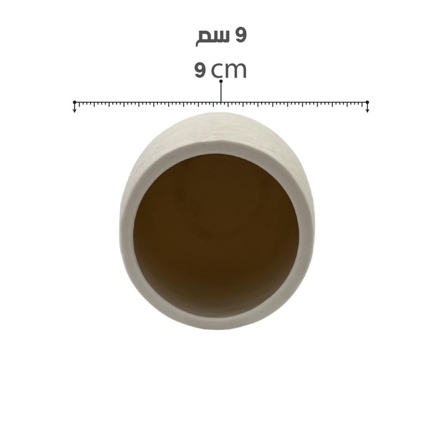 فازة فخار أبيض سطح متعرج