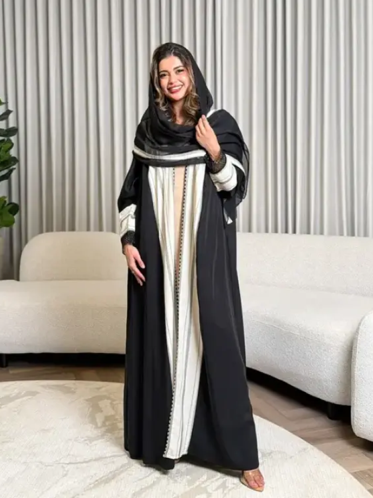 عباية اسود لينن بارد