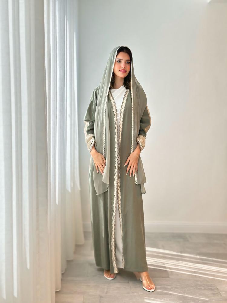 لينن مغسول  مع لينن مشجر من الظهر  مزينة كروشيه