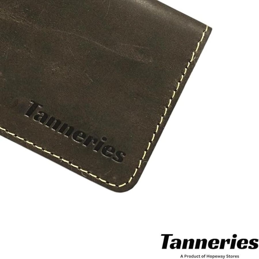 محفظة Tanneries الجلدية النحيفة بتصميم بسيط مع جيب أمامي – مقاس متوسط