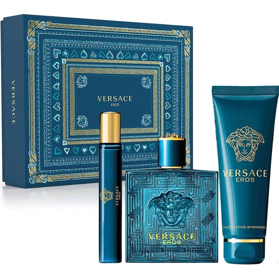 طقم فرزاتشي ايروس الرجالي او دو تواليت (عطر 100مل+عينة للشنطة 10مل+شاور جل 150مل)