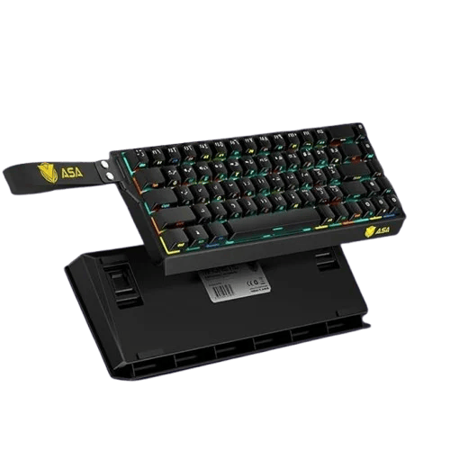 كيبورد ألعاب ASA KF68 مغناطيسي بإضاءة RGB - أسود