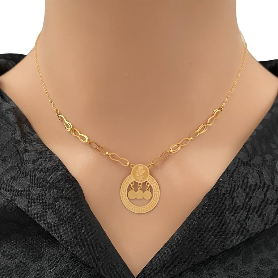عقد ذهب عيار 21 وزن 1.10 جرام أناقة راقية
