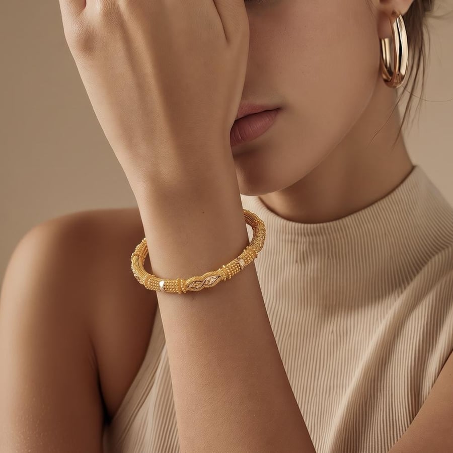 غويشه ذهب عيار 21 الوزن 13.63 جرام