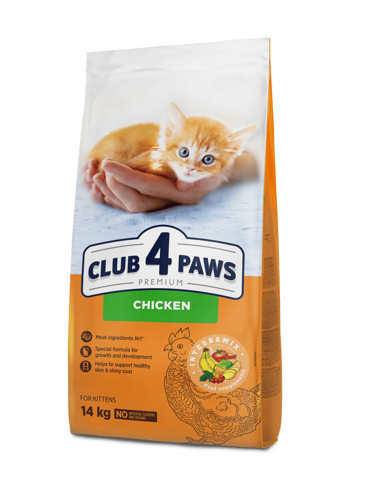 كيس طعام دجاج كيتين 14 كيلو club 4 paws