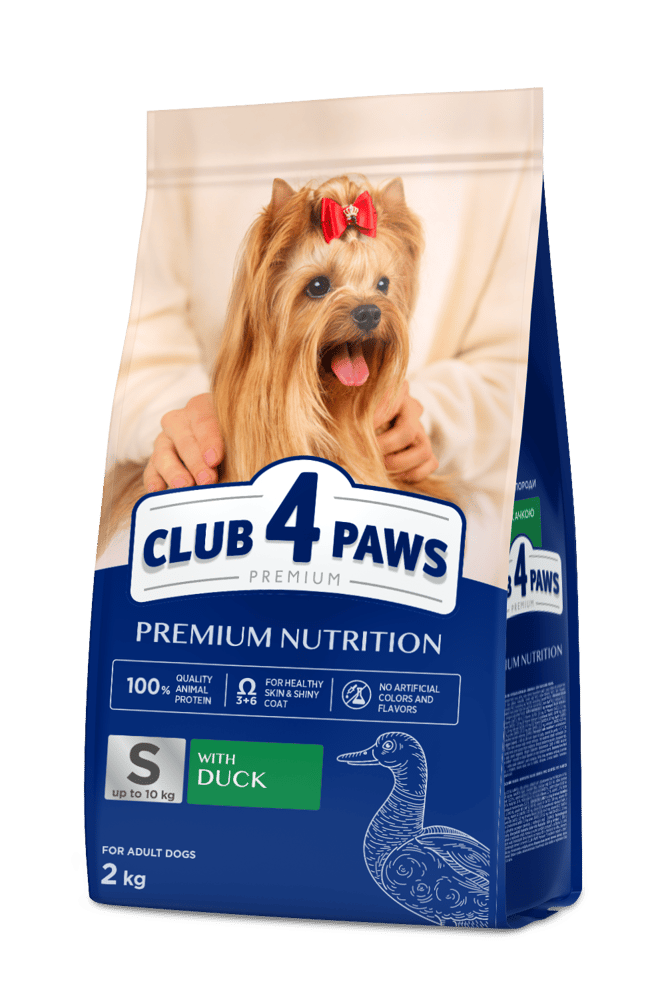 طعام كلاب 2 كيلو للسلالات الصغيره بالبط Club 4 paws