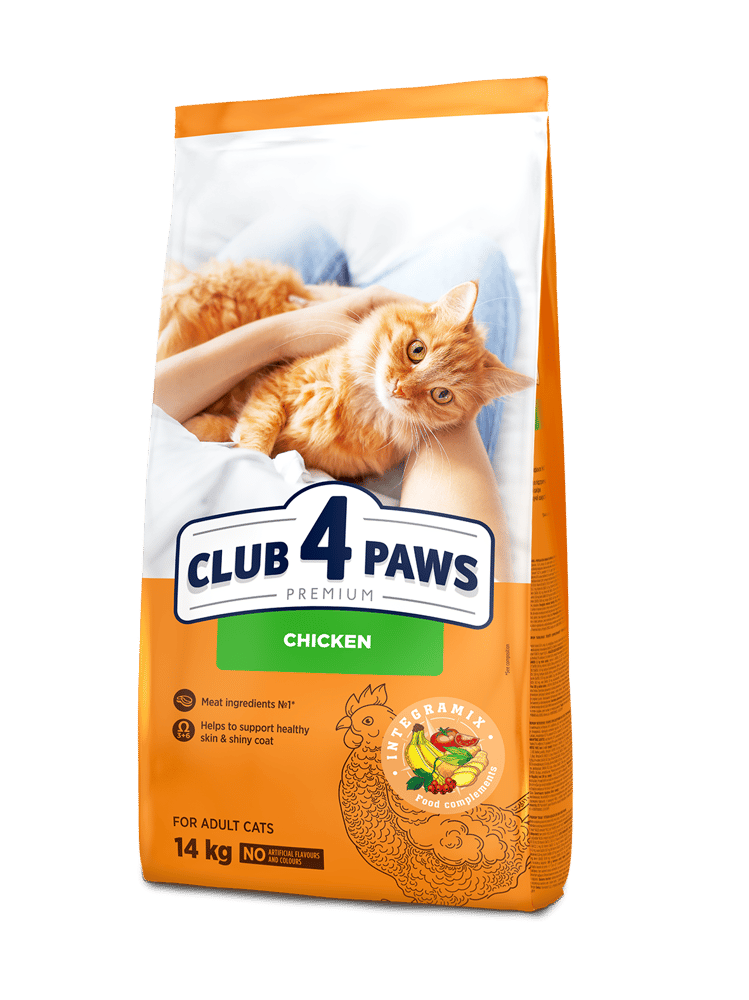 كيس طعام للقطط البالغه دجاج 14 كيلو club 4 paws