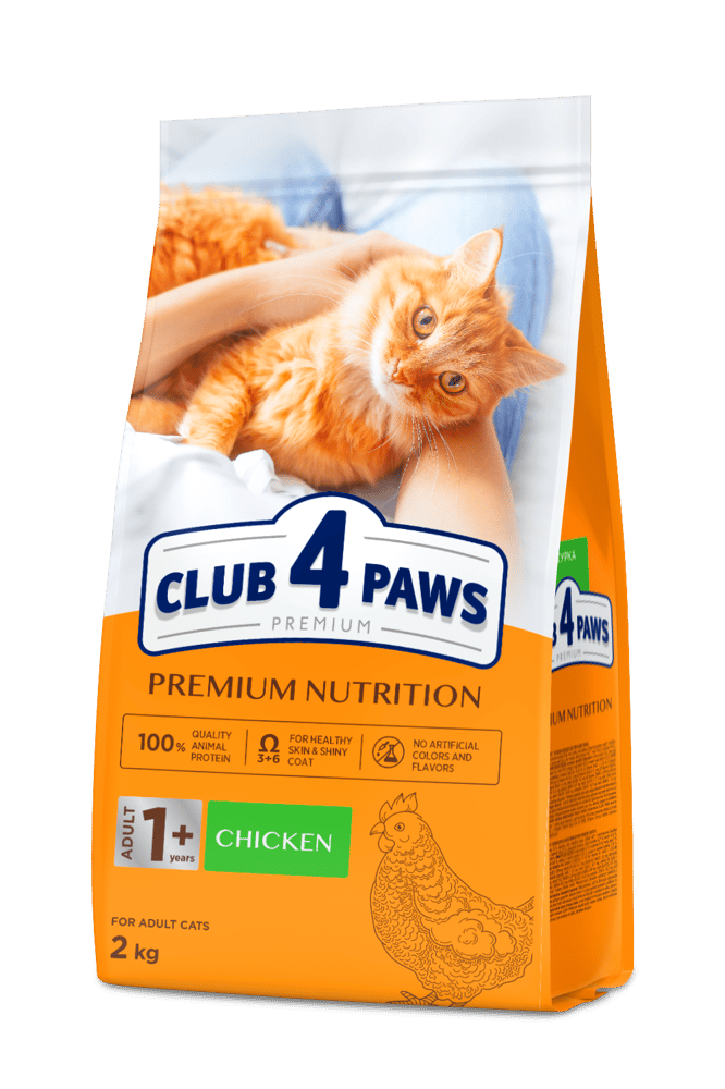 طعام جاف للقطط الكبيرة دجاج  2 كيلو CLUB 4 PAWS
