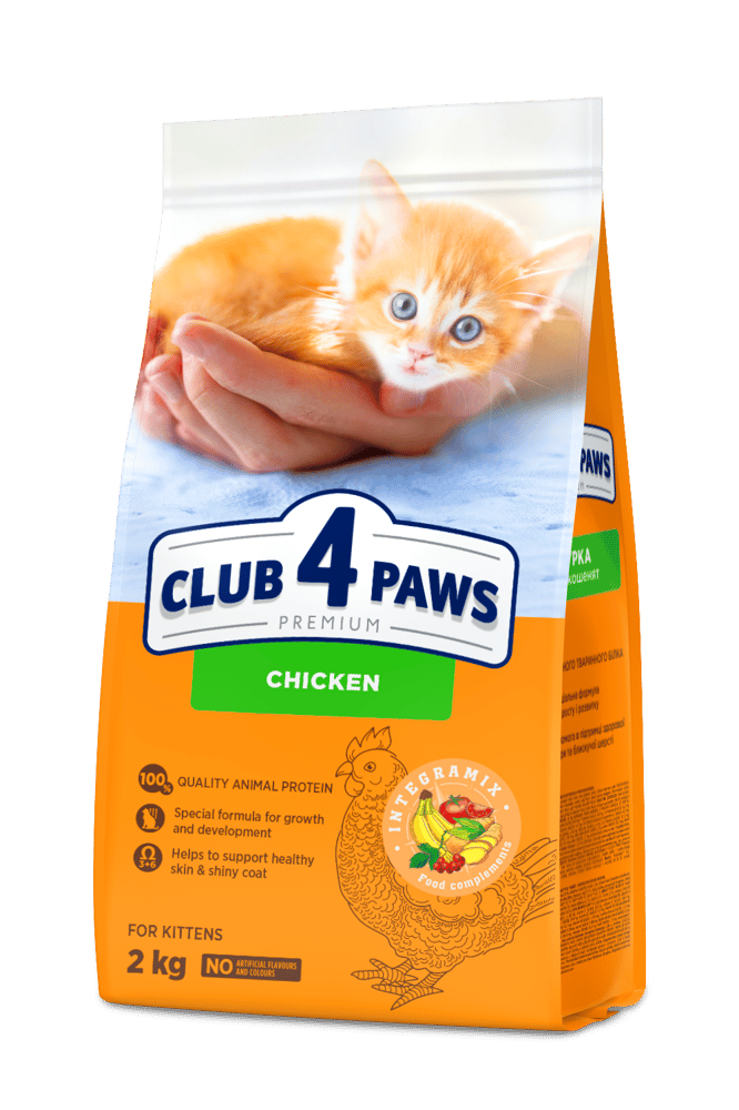 طعام قطط دجاج 2 كيلو كيتين club 4 paws