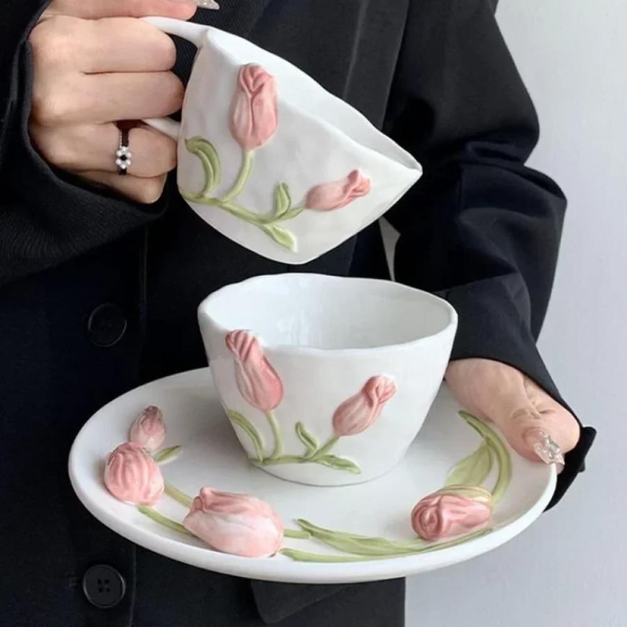 Ceramic coffee cup set