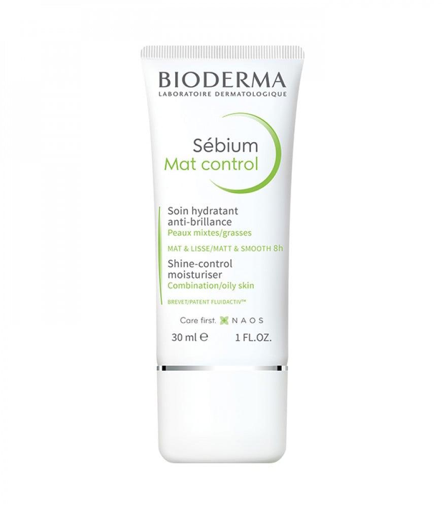 Matte control moisturizer for skin shine control - Bioderma Sébium Mat Control (30 ml)