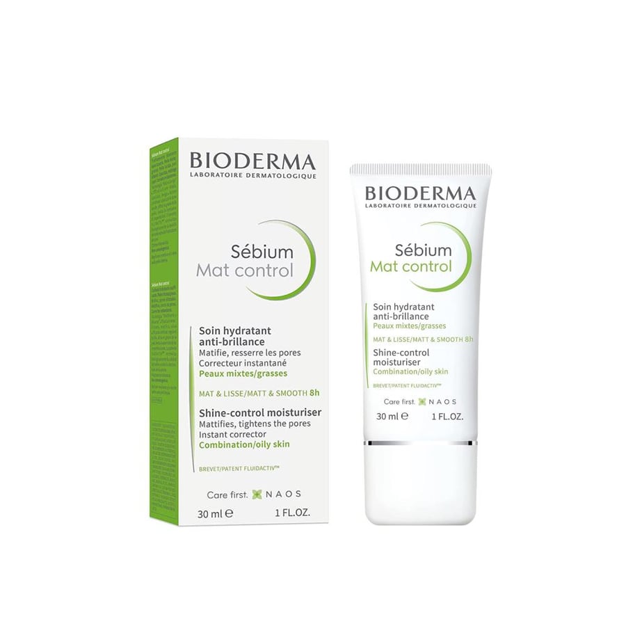 Matte control moisturizer for skin shine control - Bioderma Sébium Mat Control (30 ml)