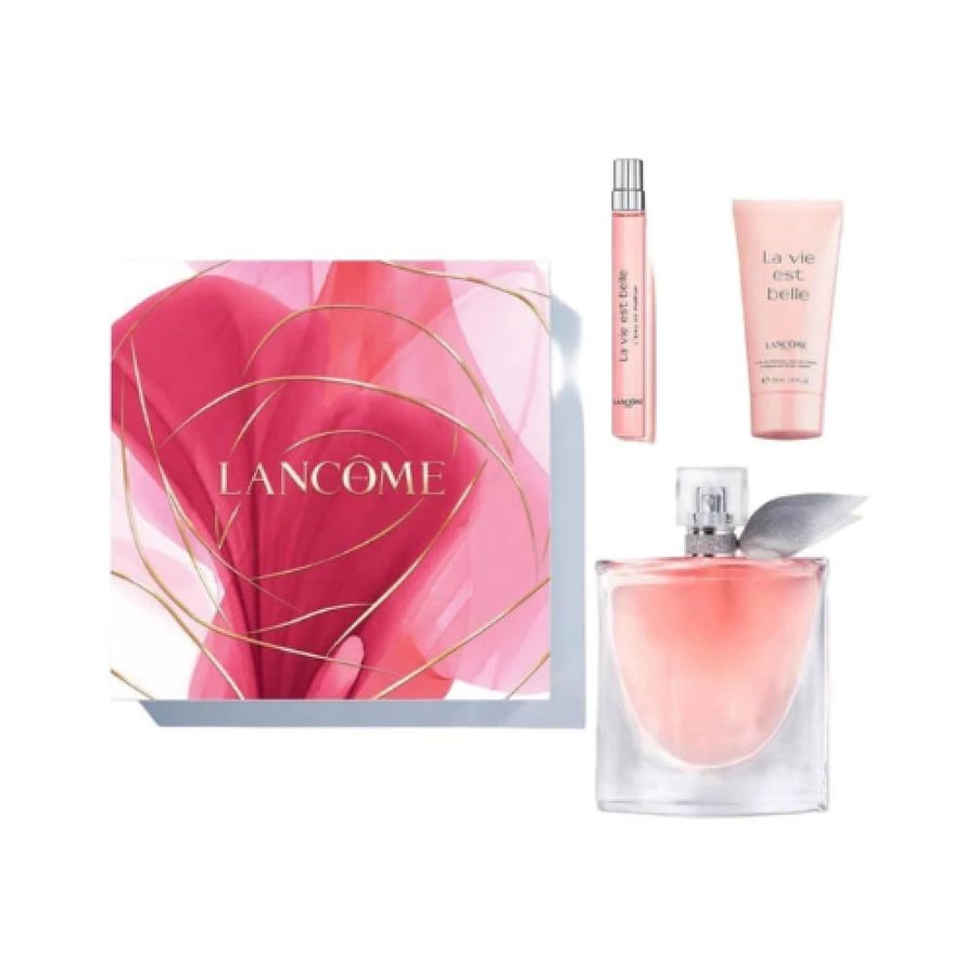 طقم عطر لانكوم لاف استبيل او دو برفيوم 100 مل+عطر بخ 10مل+بودي لوشن 50مل