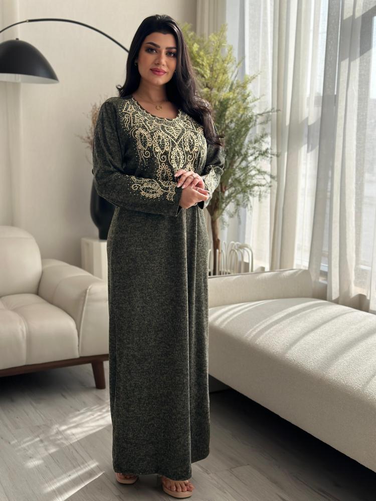 جلابيه صوف تطريز أوراق المازا