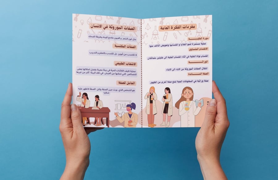 مطوية ثنائية الخلية و الوراثة مادة العلوم الصف السادس