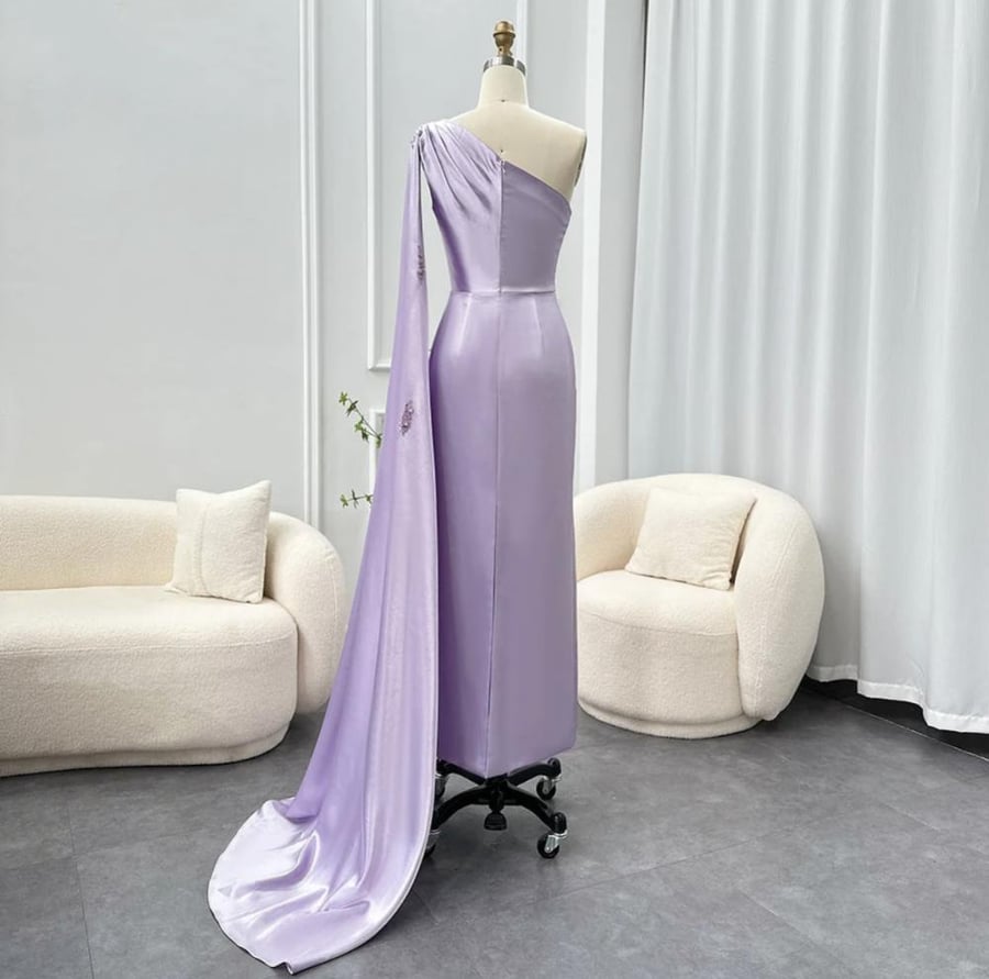فستان سهرة ناعم ساتان من سمارا بوتيك-S27