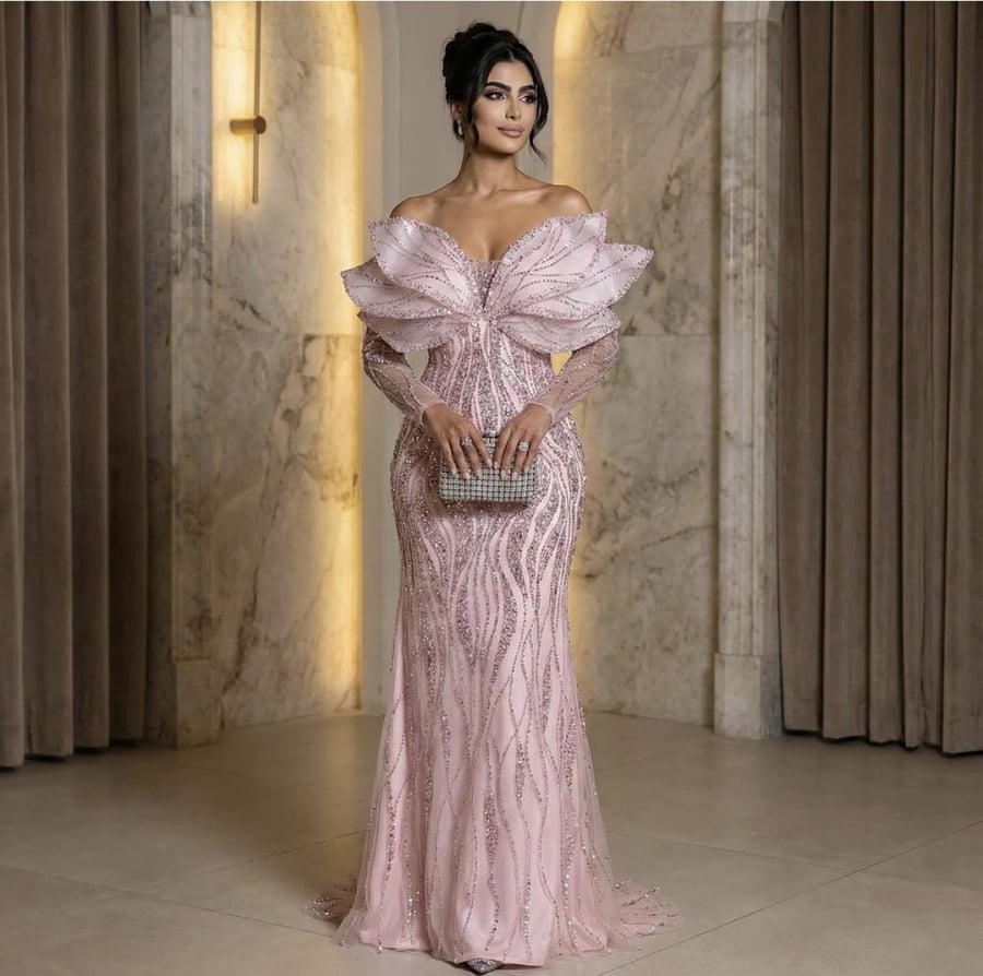 فستان سهرة وملكة فاخر من سمارا بوتيك-P93