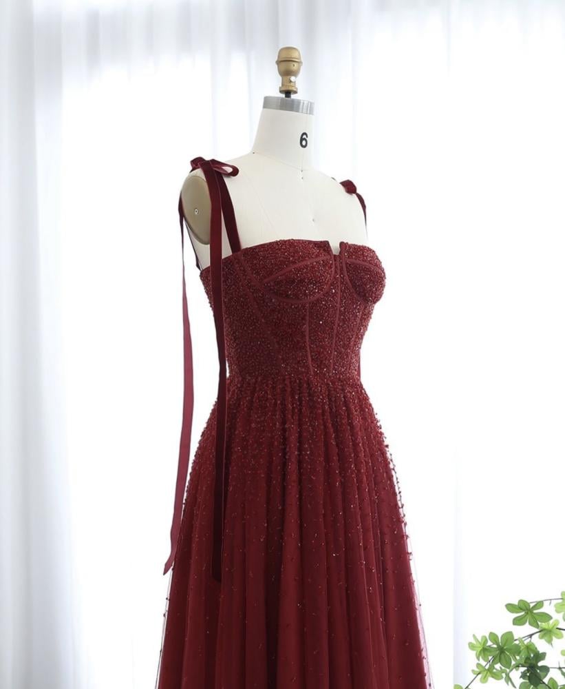 فستان سهرة منفوش مع اشرطة من سمارا بوتيك-A3