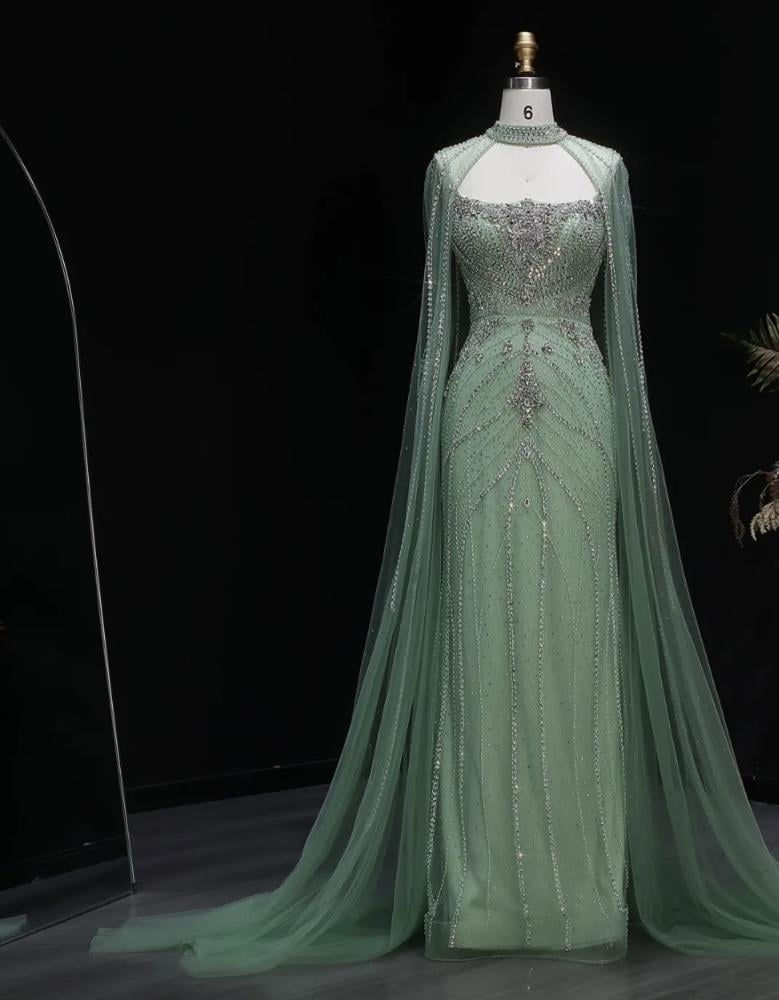 فستان أعراس تطريز يدوي مع أكمام تل من سمارا بوتيك-A139