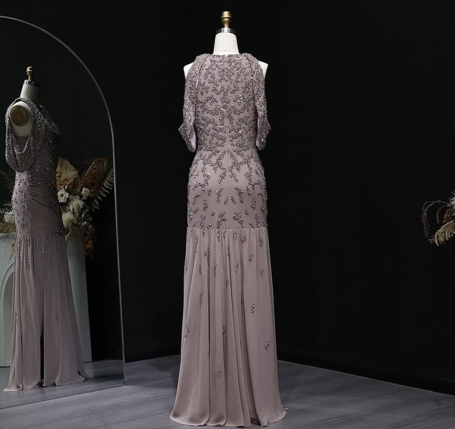 فستان سهرة انيق من سمارا بوتيك بتطريز -A97