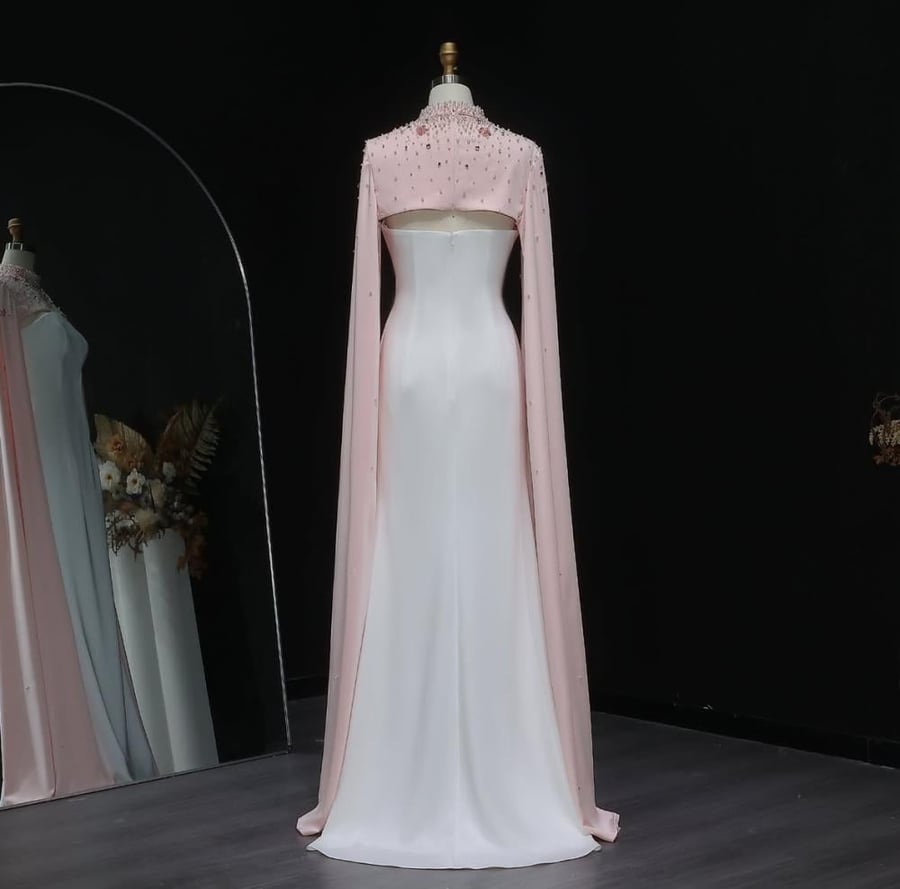 فستان طويل فاخر برقبة من سمارا بوتيك-S123