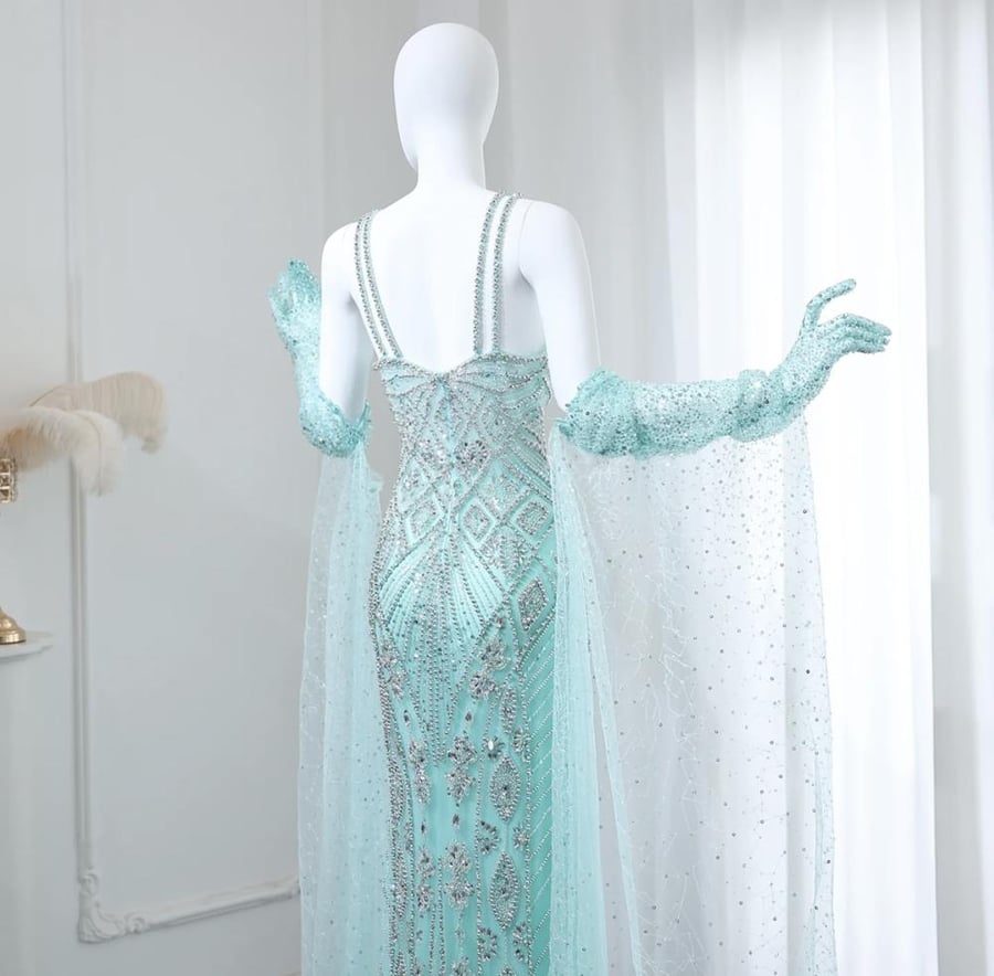 فستان اعراس سهرة  مع جوارب يدين ارجواني تطريز يدوي من سمارا بوتيك-A6