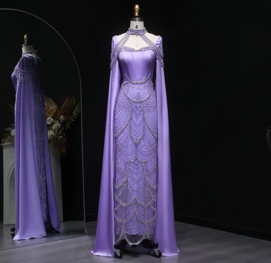 فستان سهرة ناعم من سمارا بوتيك-S118