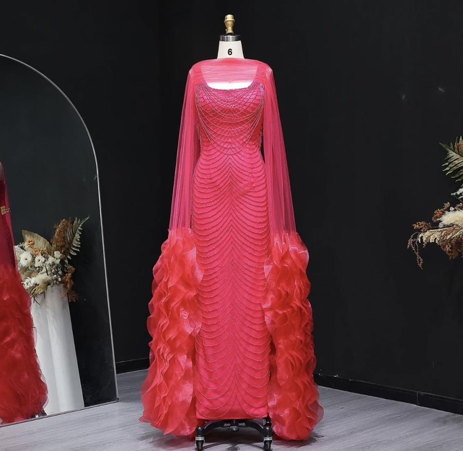 فستان سهرة ناعم من سمارا بوتيك بنفسجي-E63