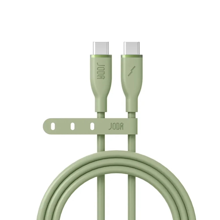 كيبل جودا JODA SLIP 60 سيليكون USB-C إلى USB-C بقدرة 60 واط بطول 1 متر – لون أخضر