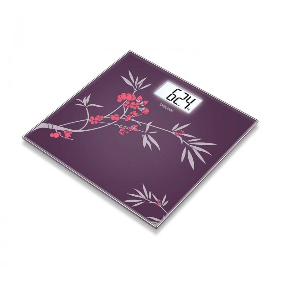 مقياس وزن بويرر gs 207 زجاجى مزخرف beurer gs 207 spring glass bathroom scale
