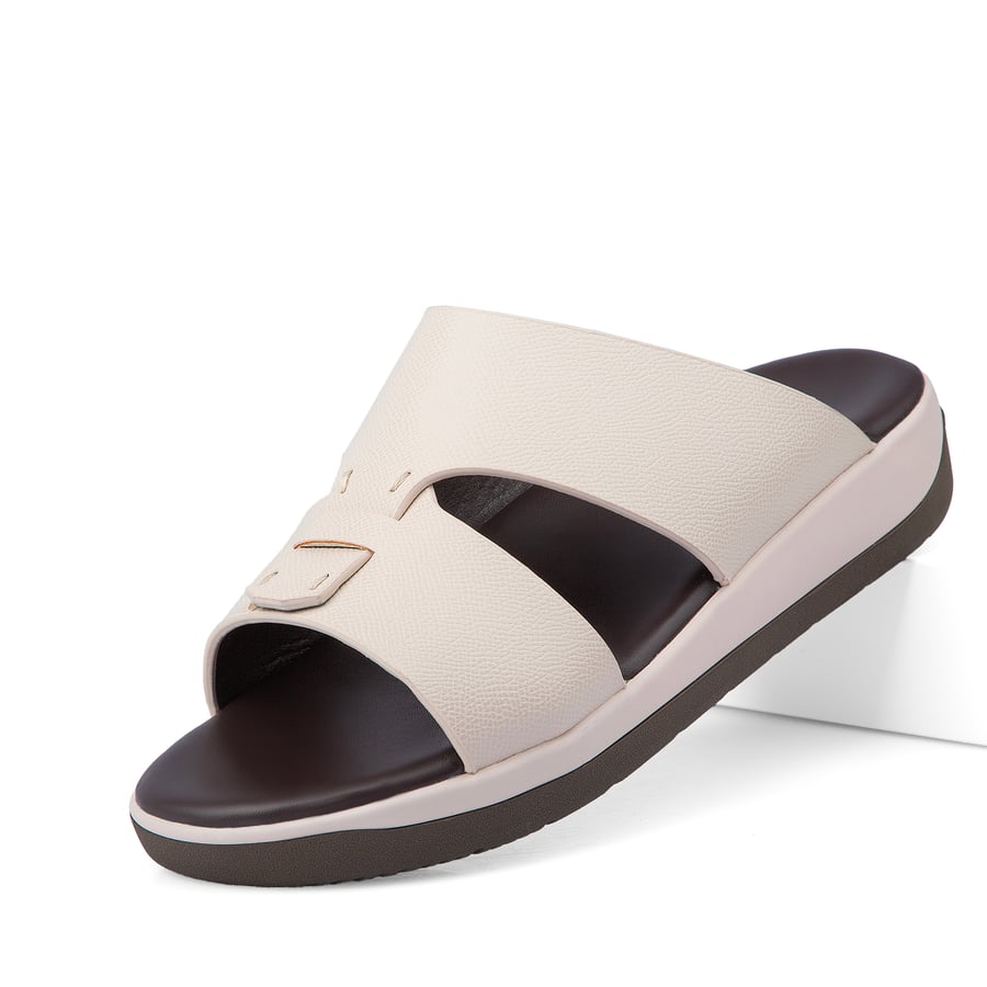 Gulf slippers, medical leather, beige creamy
