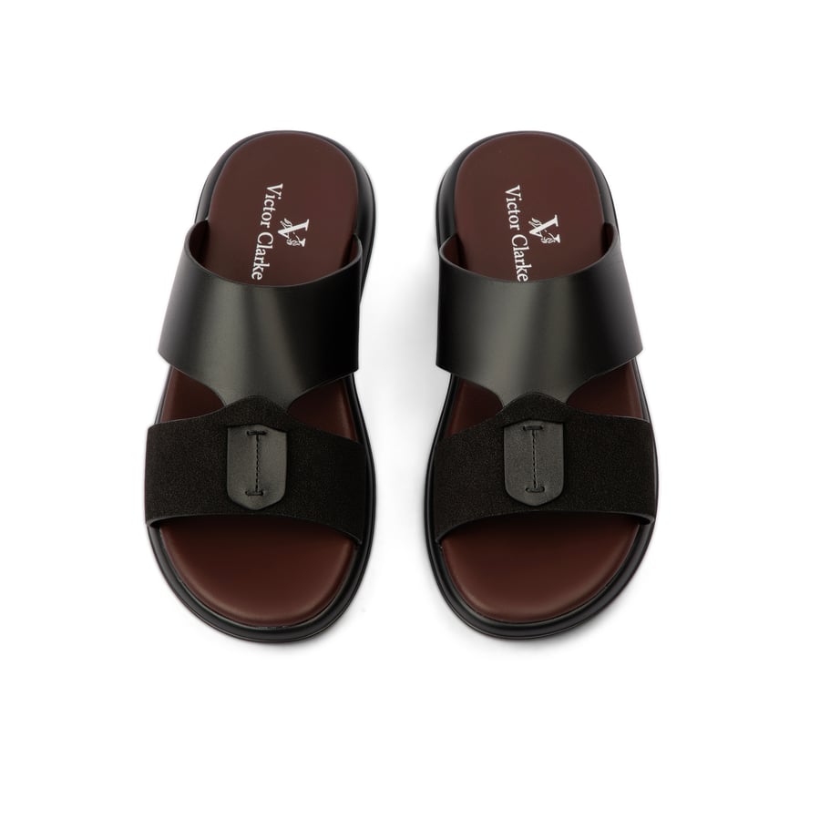 Gulf slippers genuine leather black brand Victor Clark