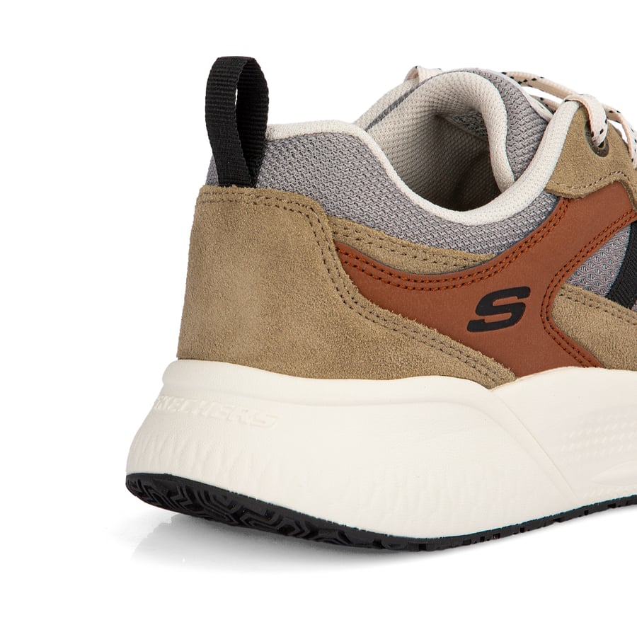 Skechers in beige and caramel colors and comfortable sports sole