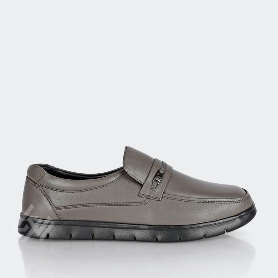 Formal medical shoe - light gray leather from Victor Clark