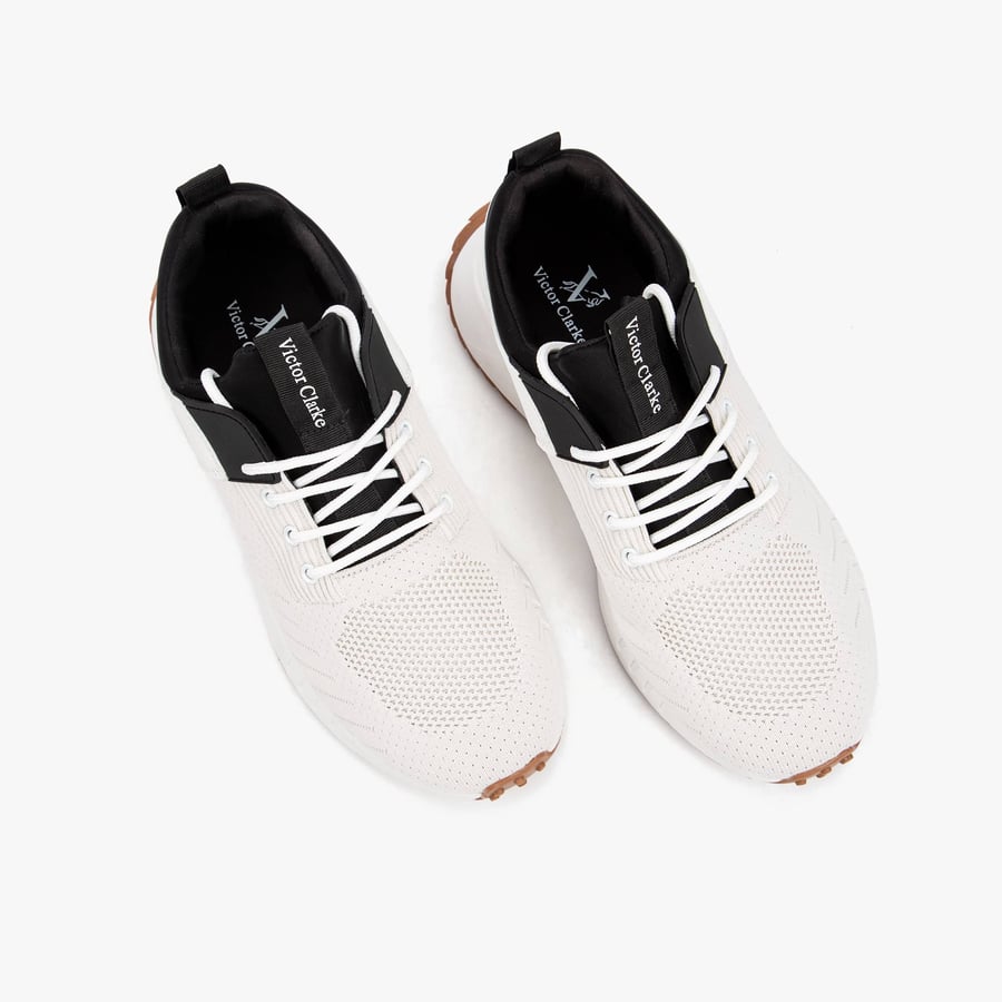 Casual medical shoe white fabric from Victor Clark