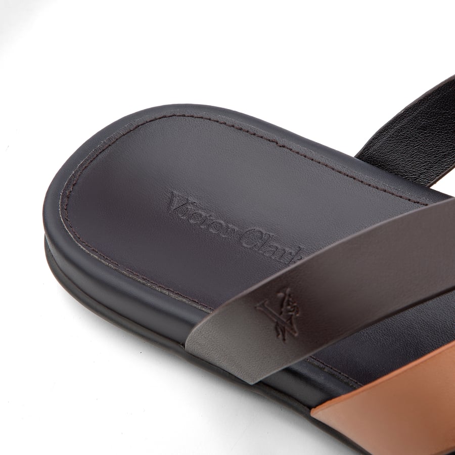 Eastern slippers Victor Clark brown and beige leather