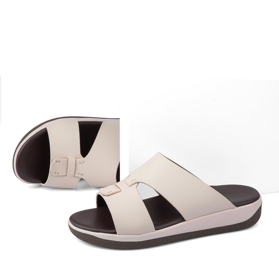 Gulf slippers, medical leather, beige creamy