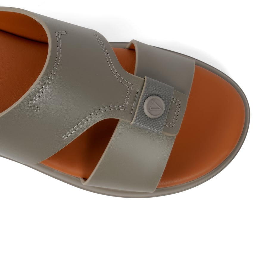 Gulf slippers genuine leather gray and honey-colored sole brand Victor Clark
