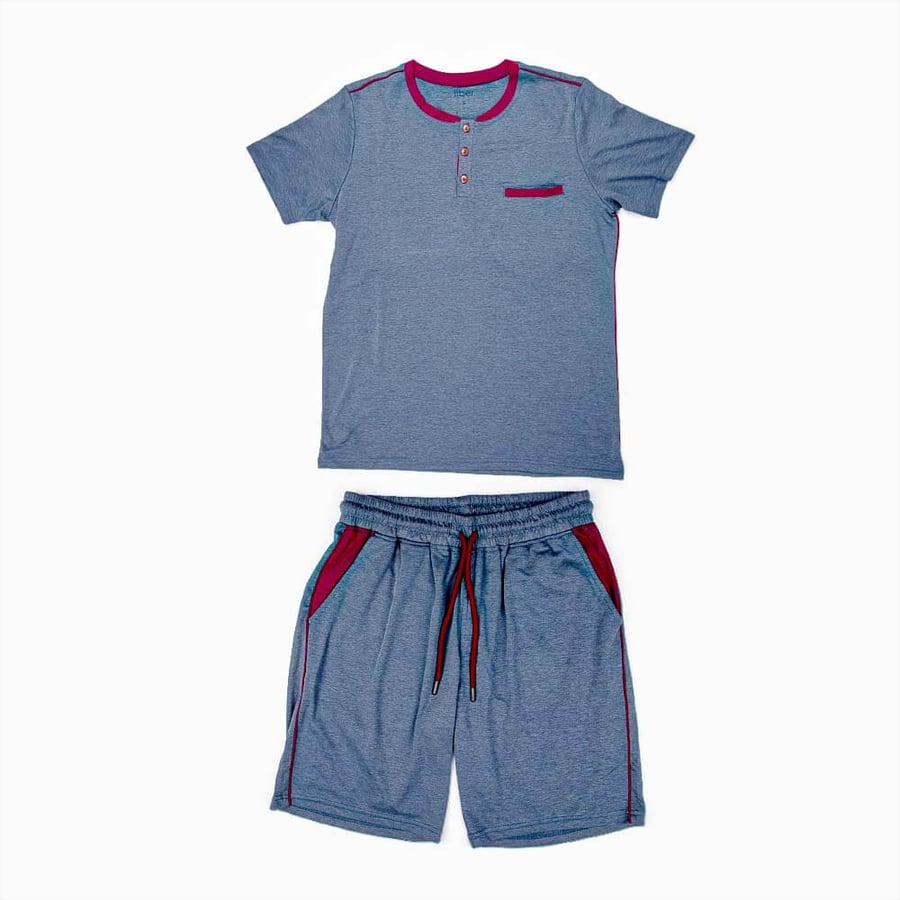 Two-piece Turkish gray plain pajama set