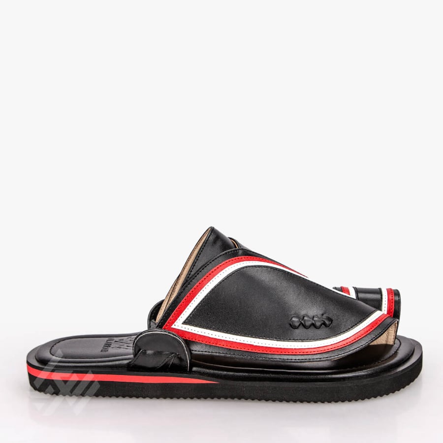 Saudi national slippers made of elegant black leather