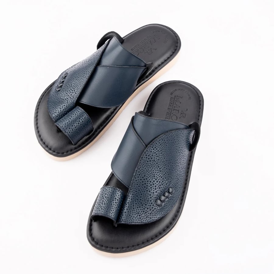 Men's leather shoe navy medical Italian