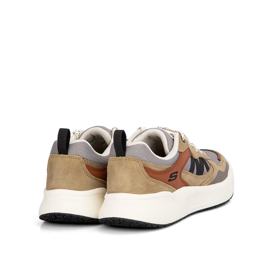 Skechers in beige and caramel colors and comfortable sports sole