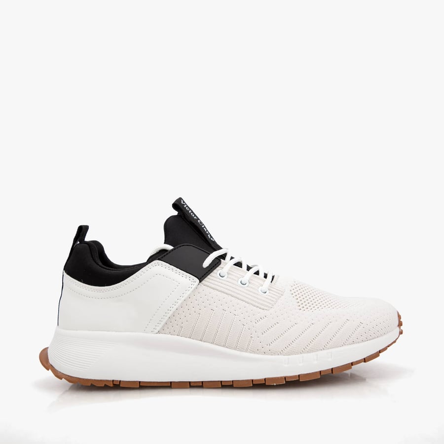 Casual medical shoe white fabric from Victor Clark