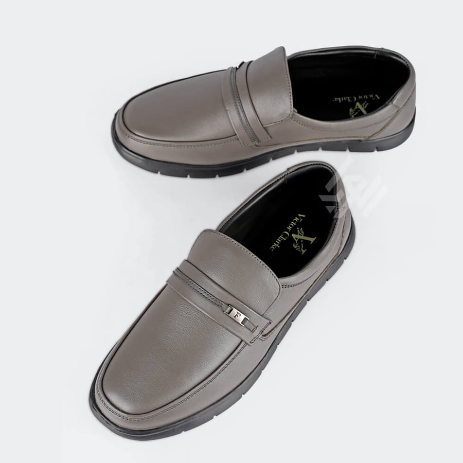 Formal medical shoe - light gray leather from Victor Clark